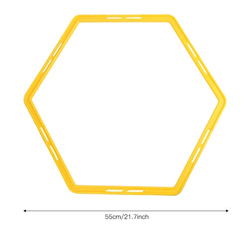 6Pcs Agile Circle Training Set with Link Buckle, Physical Training Hexagonal Step Suit Equipment Multipurpose Application for Basketball,Baseball,Football,Tennis