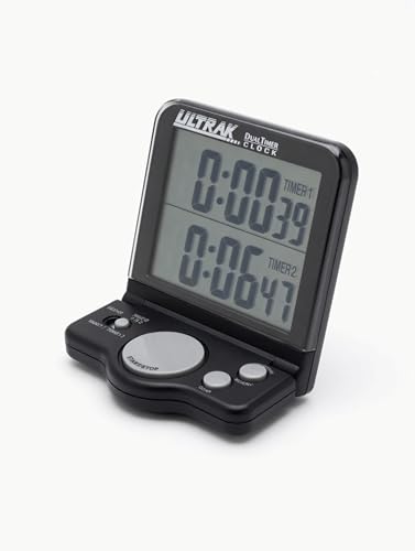 T-4 Jumbo Dual Timer – Large 1” Display Countdown & Count Up Timer, 24 Hour Range, Loud Alarm, Dual Memory, Wall Mount or Tabletop for Classroom, Gym, Office & Meetings