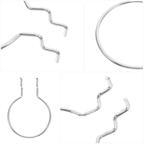SEWACC 10pcs Silver Iron Pegboard Hooks for Hanging Board Organizer, Heavy-Duty Tool Hangers for Garage and Craft Room Storage