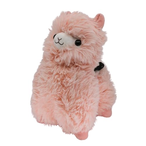 Rock Climbing Chalk Bag – Cute Plush Chalk Bag for Bouldering, Gym, Indoor & Outdoor Climbing – Drawstring Closure, Adjustable Waist Belt – Fun Character Design for Climbers - color: Pink Alpaca
