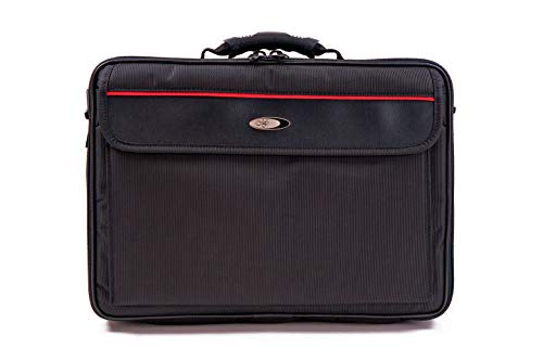 MCY LT15 Rugged 15-inch Laptop Messenger Suitcase Bag with ABS Hard Shell Frames - Black - size: 17-inch