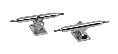 32mm Prodigy Gen2 Pro Fingerboard Trucks - Pro Style Base and Hanger with Custom Pivot Tuning and Pro Duro Bubble Bushings - Silver Colorway - color: Silver, size: 32mm