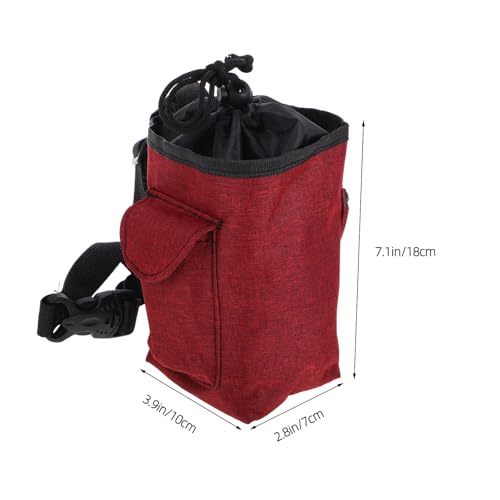 STOBAZA Rock Climbing Chalk Bag with Belt and Zippered Pocket Burgundy Gym Chalk Bag for Bouldering Weightlifting and Gymnastics for Outdoor Climbing