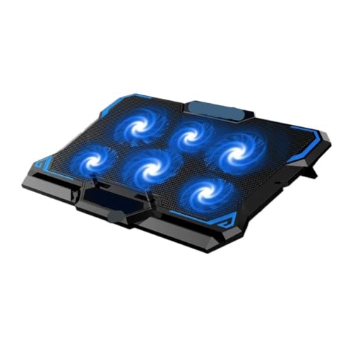 17inch Gaming Laptop Cooler Six Fan Led Screen Two USB Port 2600RPM Laptop Cooling Pad Notebook Stand for Laptop(D) - color: D