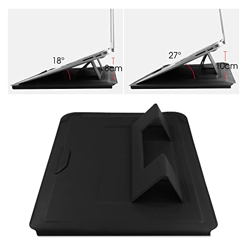 HoYiXi 14 Inch Laptop Sleeve Case Leather Bag with Stand Compatible with Mac Pro 14 2021/ASUS Vivobook 14/HP Pavilion X360/IdeaPad 14/Dell HP ASUS Acer Huawei Matebook 14'' PC, Black - color: Black, size: 13.5-14 in