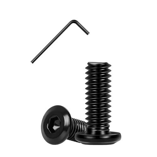 Matuja 1/4-20 x 5/8" Flat Head Hex Socket Bolts Screws,304 Stainless Steel,Black Oxide Finish,Fully Threaded Bright Furniture with Hex Key(20 Pcs) - size: 1/4-20 x 5/8"