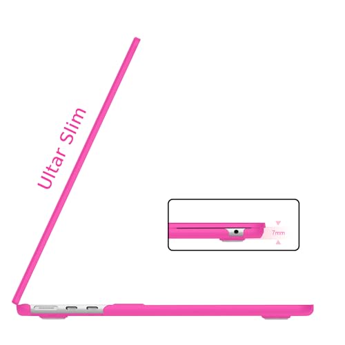 B BELK for MacBook Air 15 inch Case M5 2026 2025 2024 2023 Release M4 M3 M2 | A3448 A3241 A3114 A2941, Matte Plastic Laptop Hard Shell Case with Keyboard Cover & Screen Protector, Hot Pink - color: Hot Pink