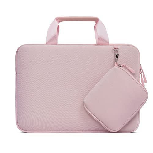 MOSISO Laptop Case 14 inch, 14 inch Laptop Sleeve Carry Computer Bag | Compatible with HP Lenovo Dell ASUS Acer, HP Stream, Dell Latitude, Neoprene Bag with Handle&Detachable Small Case, Pink - color: Pink, size: 14 inch