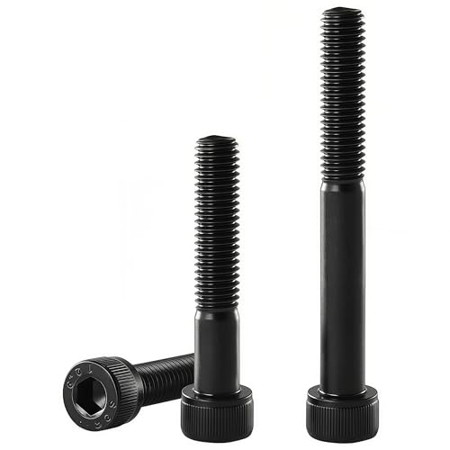 M10-1.5 x 55mm Socket Head Cap Screws, M10x1.5 Bolt, 12.9 Grade Alloy Steel, Allen Socket Drive, Black Oxide Finish, Half Thread, Quantity 6 - size: M10 x 55mm(6PCS)