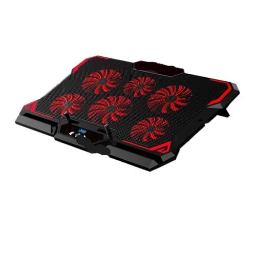 17inch Gaming Laptop Cooler Six Fan Led Screen Two USB Port 2600RPM Laptop Cooling Pad Notebook Stand for Laptop(D) - color: D