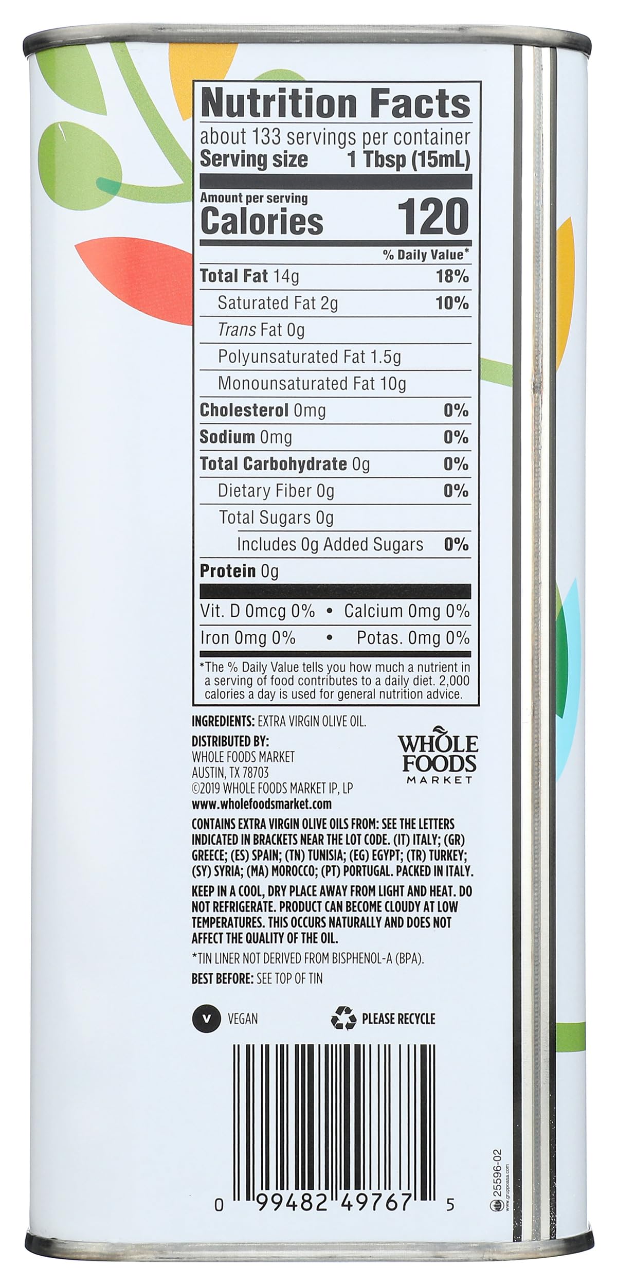 365 by Whole Foods Market Mediterranean Blend Extra Virgin Olive Oil – 67.6 fl oz
