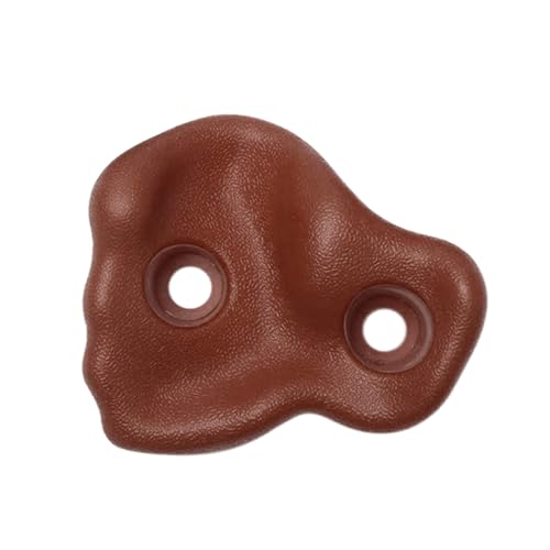 10PCS Rock Climbing Holds, PE Ergonomic Design with Rock Texture for Indoor Outdoor Climbing Wall, Includes Screws and Wrench Tools - color: Brown