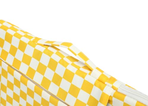360 Degree Protective Laptop Sleeve with Multi-Pockets (Yellow Checkered, 14 inch-14.4 inch) - color: Yellow Checkered, size: 14 inch-14.4 inch