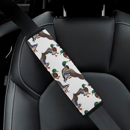 2PCS Universal Fit Car Seat Belt Pad for Kids, Most Cars, Mallard Duck White Seat Belt Cushion, Shock Absorption - color: Pattern 391