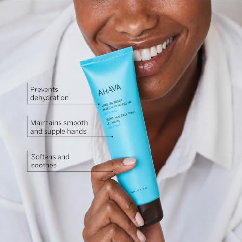 AHAVA Dead Sea Water Mineral Hand Cream - Hand Moisturizer For Dry Cracked Hands, Light & Fast Absorbing, Enriched with Exclusive blend Osmoter, Smoothing Witch Hazel & Soothing Allantoin - size: 5.1 Fl Oz (Pack of 1)