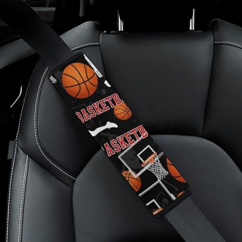 2 Pack Basketball Player Seat Belt Shoulder Pad Universal Soft and Comfortable Shoulder Protector for Kids, Most Cars, Pressure Relief - color: Pattern 23