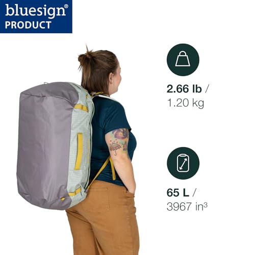 Osprey Transporter Lightweight Travel Duffel Bag - Extra Large Water Resistant Durable Gear Bag for Men and Women - color: Blue Flame/Nocturnal Blue, style: 65l