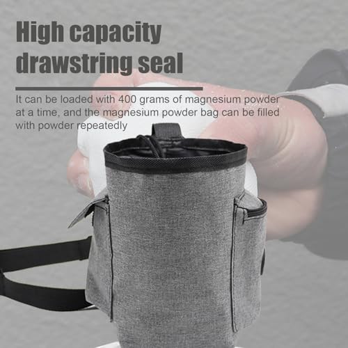 Chalk Bag Bucket Drawstring Closure, Zippered Pockets | Chalk Organizer for Rock Climbing, Bouldering, Weightlifting, Gymnastics, Adults Women Men