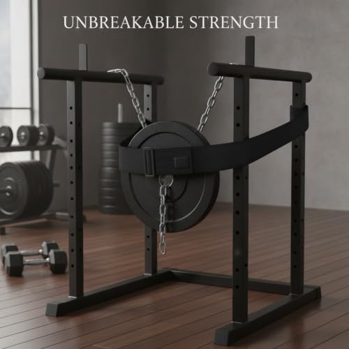 Home Gym Pull Up Station Accessory: Weighted Dip Belt with Heavy Duty Iron Chain for Strength Training - size: 7.87 x 0.79 x 0.79 in