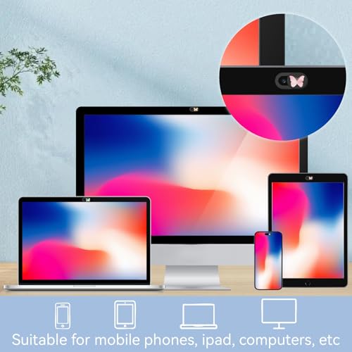 6Pcs Laptop Camera Cover Slide Butterfly 0.04 Inch Ultra Thin Webcam Privacy Cover Security Guard Slide Phone Webcam Protectors for Mini PC Laptop Desktop Computers Notebook Office Use - color: Butterfly