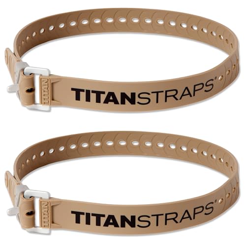 Titan Industrial Straps – Safety Strap Set to Secure Splits, Cargo Bikes, Garden Hoses, Wood Working Projects – 70 lb. Working Load, 30" Length, 2-Pack Coyote Tan - color: Coyote Tan, size: 30" Length / 2-Pack