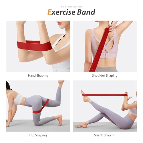SUBCULTUREPICK 5-in-1 Foam Roller Set Trigger Point Exercise Foam Roller | High Density Deep Tissue Muscle Massage, Muscle Roller, Massage Ball, Stretching Strap, for Physical Therapy & Pain Relief - color: Orange-new