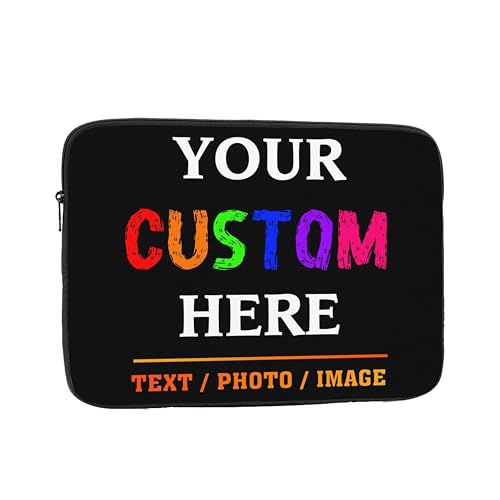 Custom Laptop Sleeve Bag Personalized Laptop Case Add Photo Logo Text Carrying Briefcase Protective Case Computer Notebook Bag (12 inch) - size: 12 inch