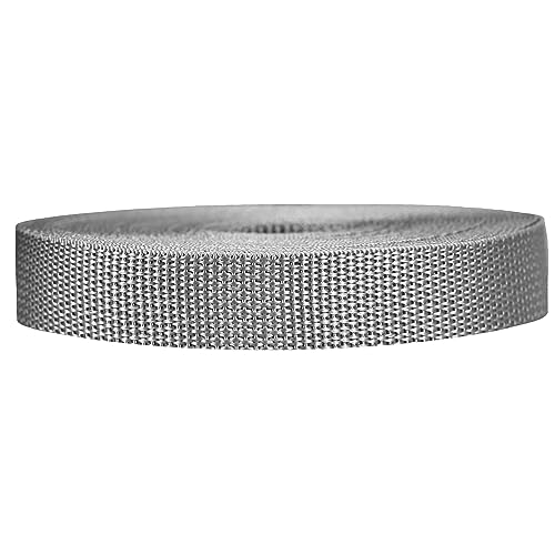 Strapworks Lightweight Polypropylene Webbing - Poly Strapping for Outdoor DIY Gear Repair, Pet Collars, Crafts – 3/4 Inch by 10, 25, or 50 Yards, Over 20 Colors - color: Silver Gray, size: 3/4" x 10 yard