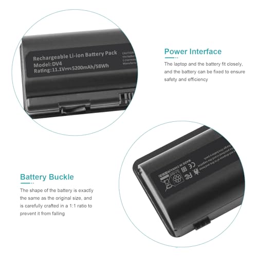 Laptop Battery for HP Pavilion G50 G60 G61G70 G71 Series DV4-2040US DV5-1010 CQ40 CQ45 CQ50 CQ60 EV06 KS524AA 462889-141 462890-542 484171-001 485041-001 HSTNN-DB72 HSTNN-CB72 HSTNN-IB72 HSTNN-UB72 - size: G50 8.94 × 4.96 × 0.71 in