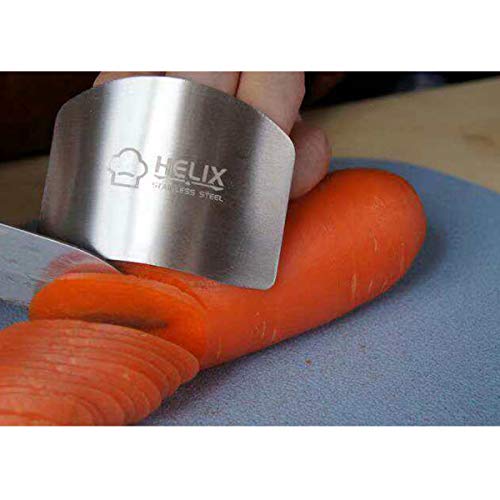 Finger Guard for Cutting, One & Double Finger Kitchen Tool, Stainless Steel Knife Cutting Protector (Silver 5) - color: Silver 5