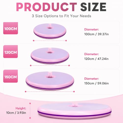 Pole Dance Crash Mat, Inflatable Safety Cushion, Folding Crash Exercise Pad, Non-Slip Base, Waterproof, Manual Pump Included for Home & Studio - size: 100*10cm/39.4*3.94in