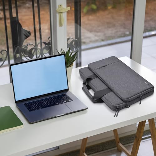 TECOOL 17 17.3 Inch Laptop Bag, 360 Protective Case Sleeve Messenger Bag | Waterproof Computer Briefcase with Shoulder Strap for 17-17.3 Inch Acer ASUS Lenovo HP Laptop Notebook, Dark Grey - color: Dark Grey, size: 17-17.3 Inch