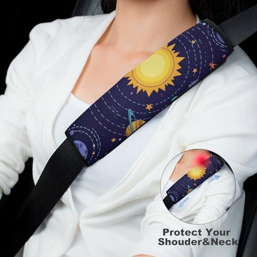 Universal Fit Seat Belt Shoulder Pad for Adult Use, Most Cars, 2 Pack Stylish Classic Space Harness Pads Strap Pressure Relief - color: Pattern 38