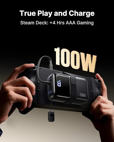 INIU Laptop Power Bank, Smallest 25000mAh 100W Fast Charging Battery Pack | USB C-Cable, Flight-Safe, Travel Essentials, Portable Charger for MacBook Pro, Dell, Steam Deck, iPhone etc - color: Black