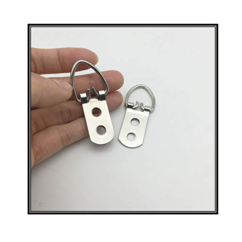 40 Pack Heavy Duty D-Ring Metal Picture Hangers with Screws(Silver) | Double Holes Clasp Metal Picture Hanging Kit, For Hanging Photo Frames, Artwork, Paintings, Clock, Canvas Hooks, Mirrors - size: 40 Pack-Double hole