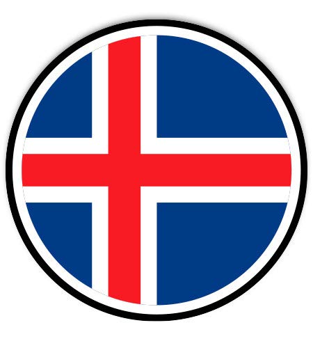 Iceland Flag - 8" Vinyl Sticker - for Car Laptop I-Pad - Waterproof Decal - size: 8"