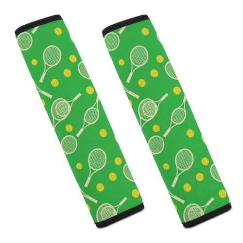 2 Piece Sports Racket Tennis Ball Car Seat Belt Pad Breathable Seat Belt Cushion for Child, Stroller Pushchair High Chair, Easy Install (No Tool) - color: Pattern 435