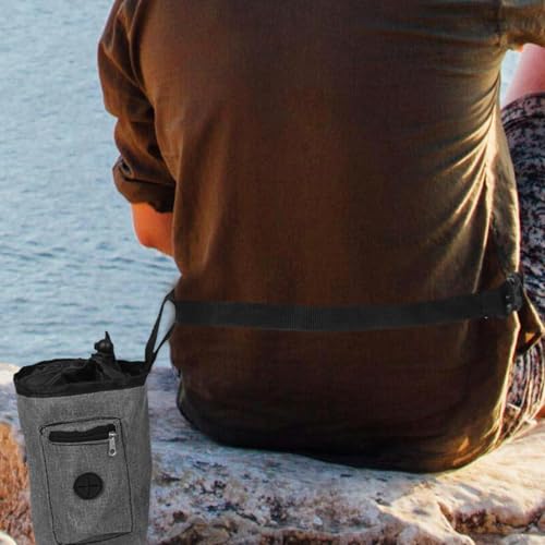 Anti-Slip Climbing Chalk Bag with Zippered Storage Pocket Oxford Cloth Chalk Pouch for Rock Climbing Mountaineering Hiking and Gym Training Lightweight Waist Pack for Sport and