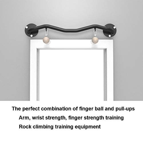 AGYH Wall-Mounted Horizontal Bar, Home Pull-up Wrist Strength Training Finger Grip Ball, Rock Climbing Equipment, Load 200kg, Black/Silver - color: Silver
