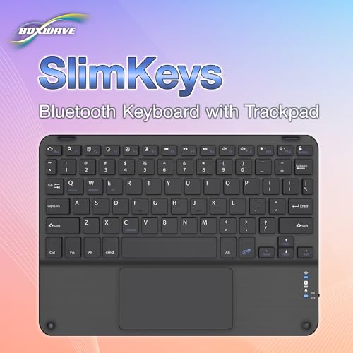 BoxWave Keyboard Compatible with Cisco Webex Desk Pro - SlimKeys Bluetooth Keyboard with Trackpad, Portable Slim TouchPad - Jet Black
