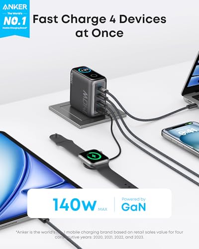 Anker Laptop Charger, 140W MAX USB C Charger&Anker Prime USB C Cable, 240W Fast Charging Cord