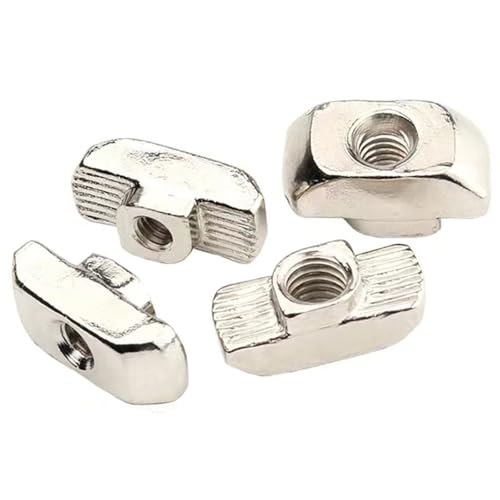 50 Pcs 2020 Series M3 T Nuts, T Slot Nut Hammer Head Fastener Nut, Nickel Plated Carbon Steel Nut for European Aluminum Profile,Drop in T Slot Nuts Assortment Kit(20-M3) - size: 20-M3（50 Pcs）