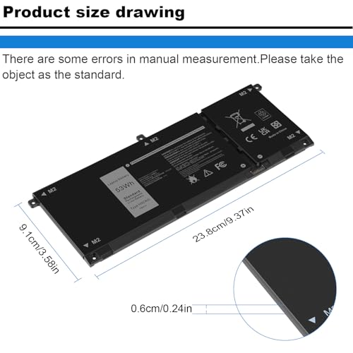 Futurebatt H5CKD Battery Replacement for Dell Inspiron 5300 5301 5401 5402 5408 5409 5501 5502 5508 5509,Inspiron 5400 5406 7405 7300 7306 7500 7506 2-in-1 Silver Latitude 3410 3510 Vostro 5502 - size: H5CKD 11.38 4.53 0.73