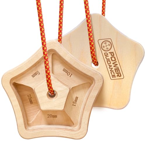 POWER GUIDANCE Hangboard Climbing Finger Board Climbing Board to Strengthen The Climbing Grip Made of Wood for Indoors and Outdoors
