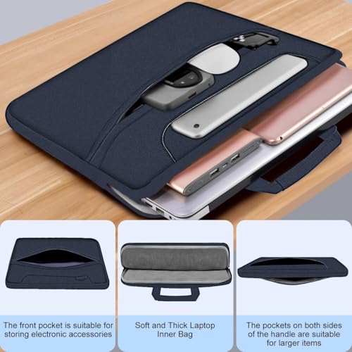 Hseok Laptop Shoulder Bag 17-17.3 inch Case, Durable Shockproof Protective Briefcase with Multi-Pockets Compatible with Lenovo Most 17-17.3 inch HP Acer Dell ASUS MSI Notebooks,Dark blue - color: Dark Blue, size: 17-17.3"