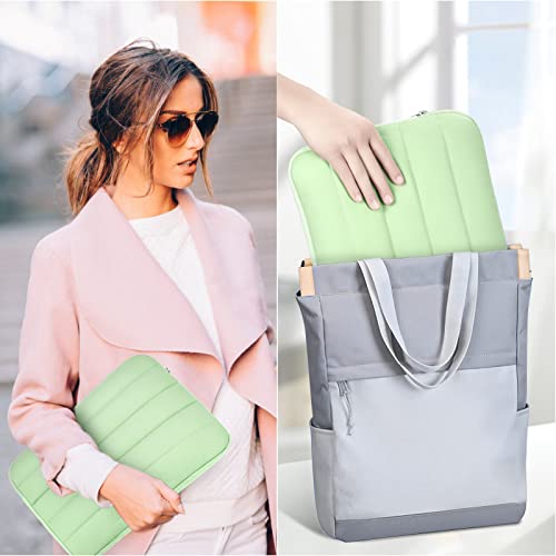 Bagasin 14-15.3 Inch Puffy Laptop Sleeve Case for MacBook Air 15.3 | Compatible with MacBook Air 15.3, MacBook Pro A1990 A1707, Dell XPS 15 Plus - color: Green, size: 14