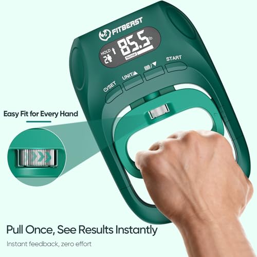 FitBeast Grip Strength Trainer Kit, Digital Grip Strength Tester with Adjustable Hand Gripper Strengthener & Soft Stress Ball for Daily Hand Recovery (Essential 3-in-1 Kit)