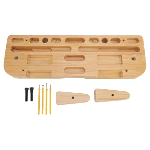 Training Hang Board, Climbing Hang Board, Solid Wood Various Grip Hole Enhanced Strength Exercise Compact Climbing Finger Board for Home Gym Outdoor