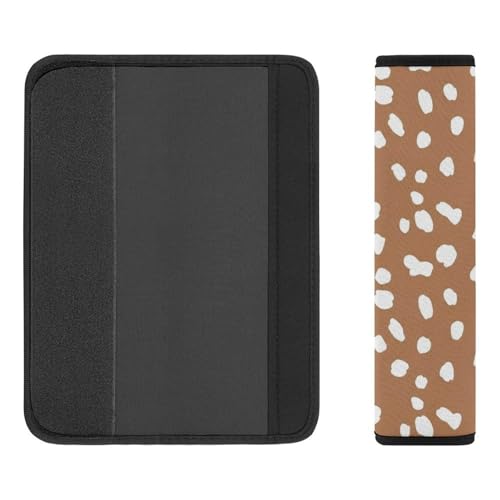 2 Pack White Brown Dots Skin Christmas Deer Print Seat Belt Cover Universal Fit Shoulder Protector for Adults and Children, Most Cars, Comfortable Driving - color: Pattern 177