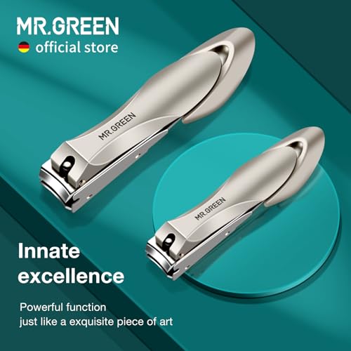 MR.GREEN Nail Clippers Stainless Steel Anti Splash Fingernail Cutter Manicure Tools Bionics Design Pedicure Scissor Nail Trimmer (Nail Clipper (Large)+Nail File) - color: Nail Clipper (Large)+nail File